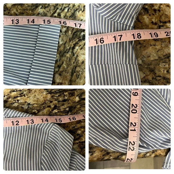 J Jill Womens Blue White Striped Boxy Lightweight Beach XS Modest 3/4 Sleeve - Picture 5 of 9